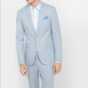 Express Photographer Fitted Gray 3 Piece Suit